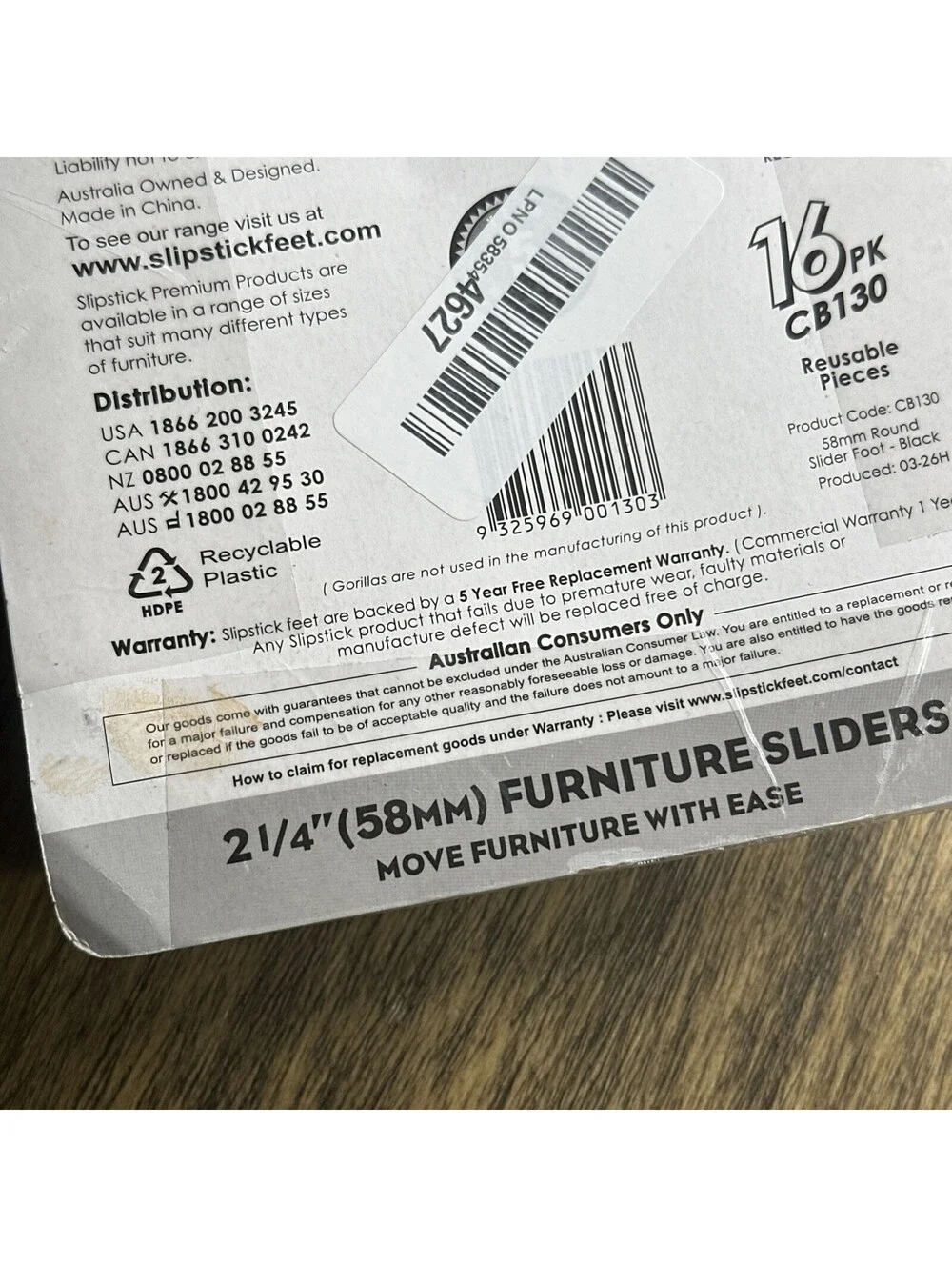Gorilla Glides 15 pack 2 1/4” Tapered Chair/Table Glides Sliders